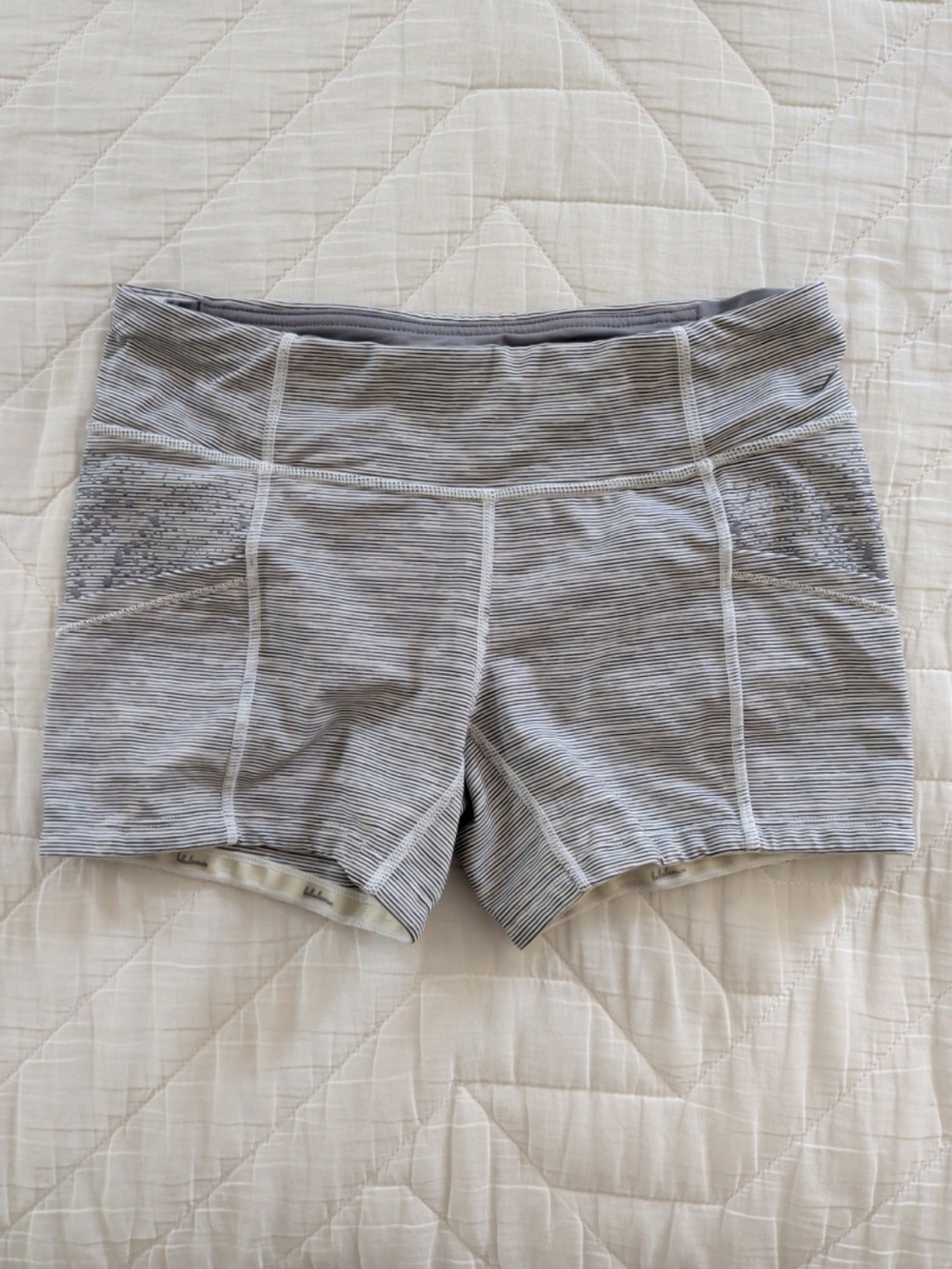 Lululemon Women’s Gray Striped Performance Shorts